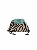 TEAL + ZEBRA PRINT POUCH